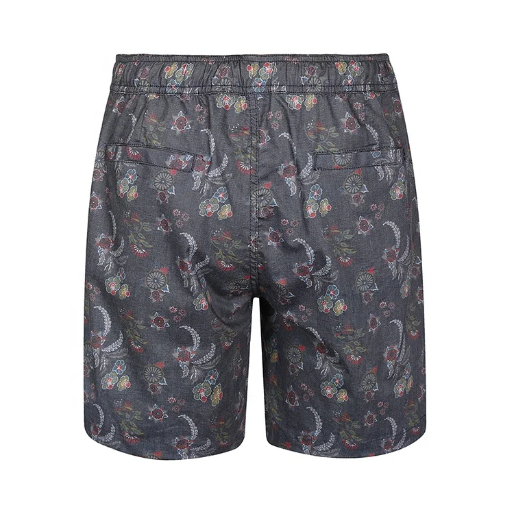 custom vintage surf men print elastic waist swim trunks board shorts men swimwear