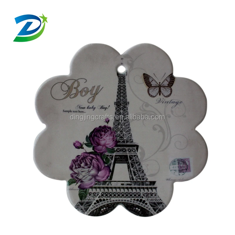 Custom France souvenir gifts flower shape ceramic wall plaque, art plaque for hanging