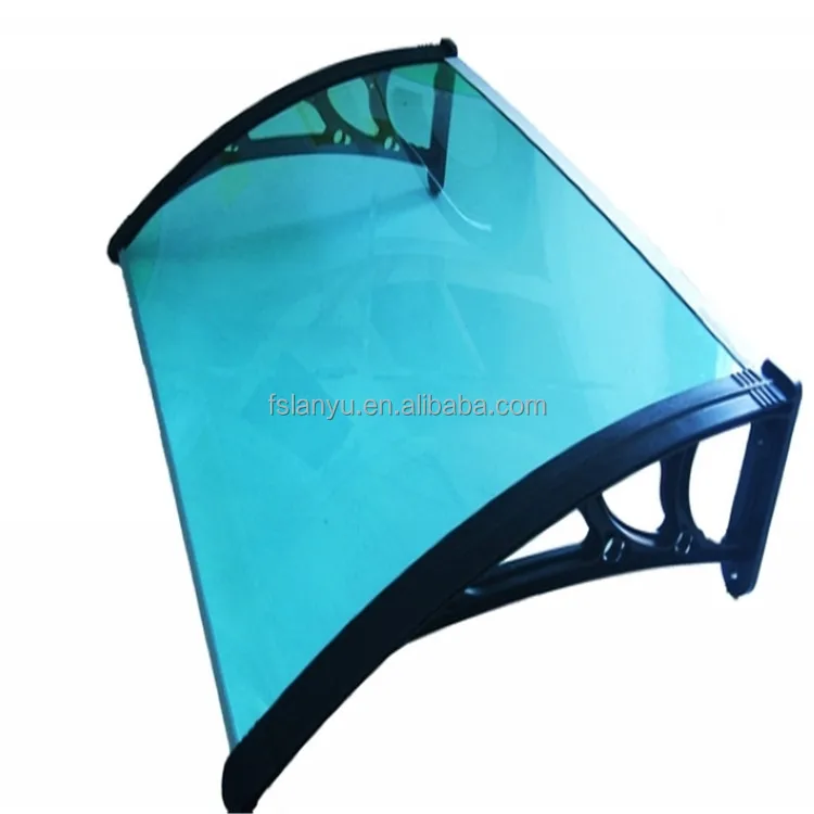 Bayer Entrance Canopy Material Clear Glass Awnings Polycarbonate Aluminum Alloy 100% Virgin PC Coated Manual