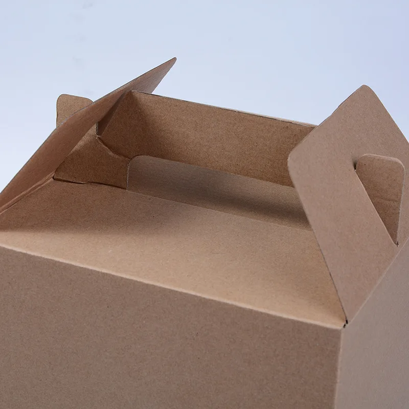 Recycled Custom print Folding brown Kraft Soap e flute Corrugated Packaging Cardboard carton Paper gift bottle Box With Handle