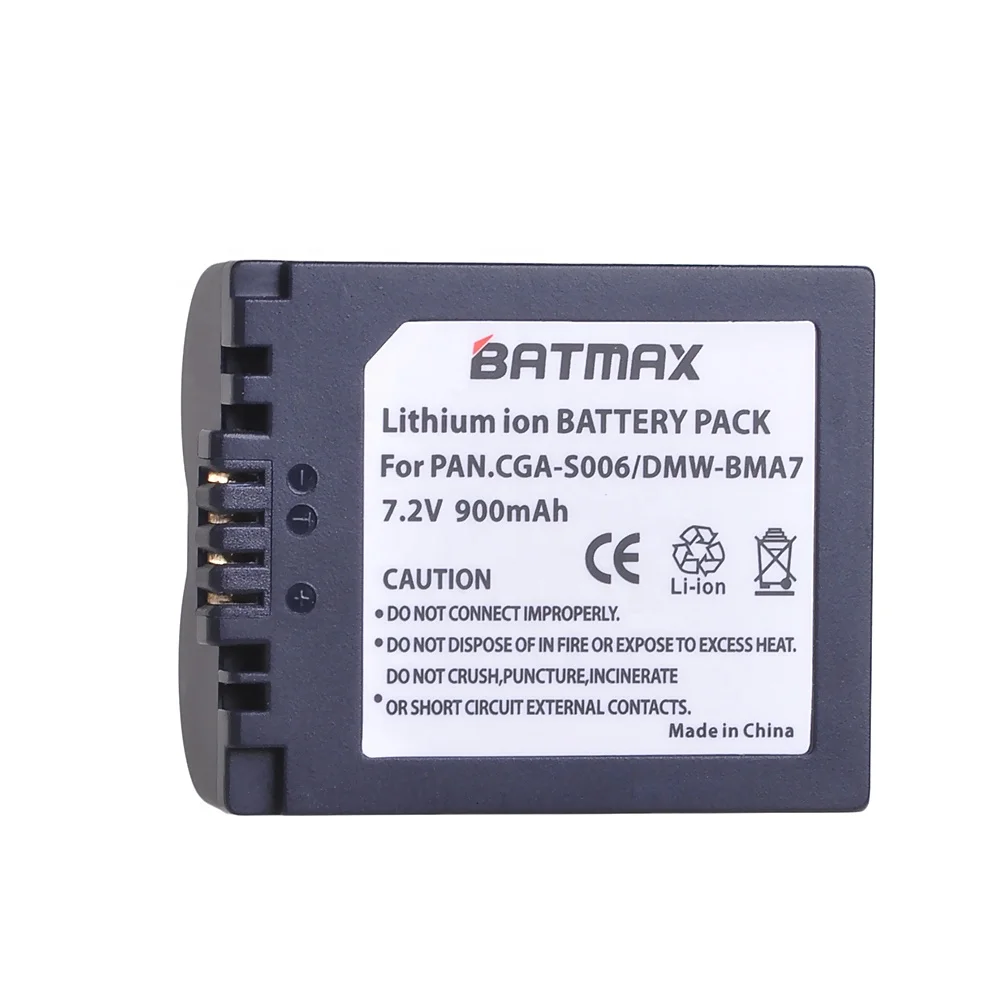 Factory CGA-S006 CGAS006 DMW-BMA7 CGR-S006E camera Battery For Panasonic Lumix DMC-FZ7 FZ8 FZ18 FZ35 FZ28 FZ38 FZ30 Camera etc