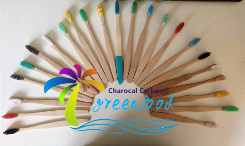 100% биоразлагаемая бамбуковая зубная щетка с мягкой щетиной для домашнего использования