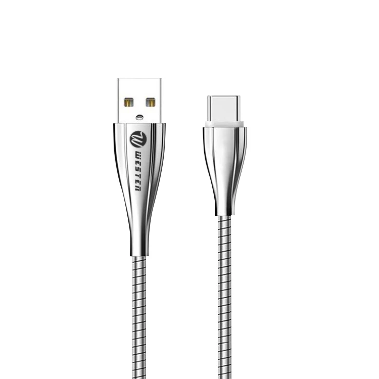 
Feature Pipe Steel High Quality Protector 1M 2M 3M Fast Charging USB Data Cable 