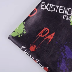 China wholesale crazy design custom printed faux leather fabric for clothing bag