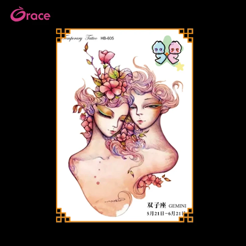 HB 601-700 wholesale Chinese Peking Opera face tattoo sticker arm water transfer skin safe temporary tattoo sticker custom