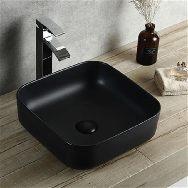 matte black bathroom oval ceramic basin for washing