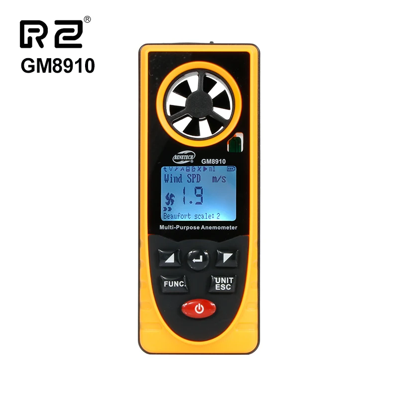 Hand-Held Anemometer Measuring Air Conditioning Outdoor Wind Speed Temperature Volume Tester Meter Sensing High Precision