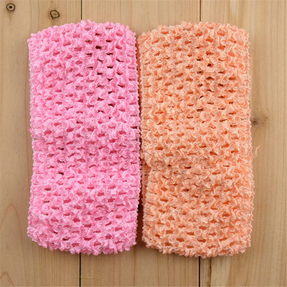 U Pick Color 2.75 Inch Elastic Crochet Waffle Tutu Headband girls Hairbands DIY Supply Hair Accessories