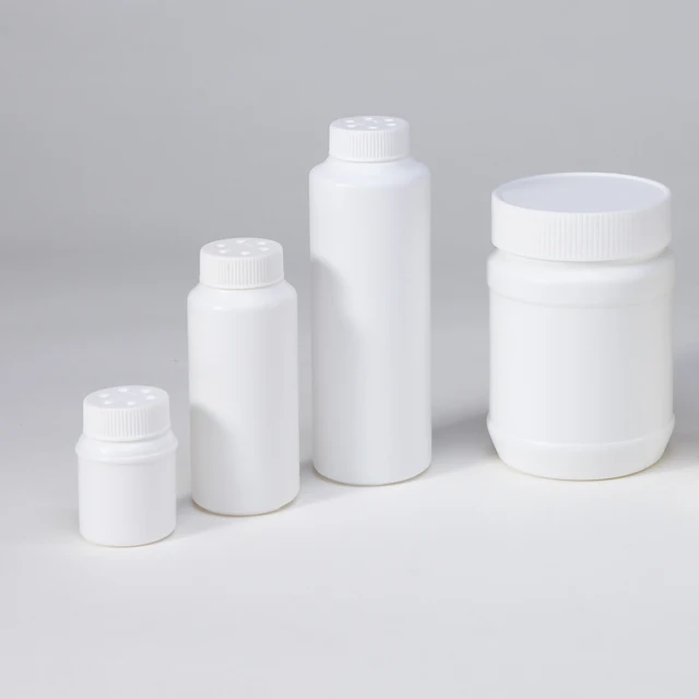 Unique Shaped White HDPE Plastic Baby Powder Container Bottle with Sfiter Cap