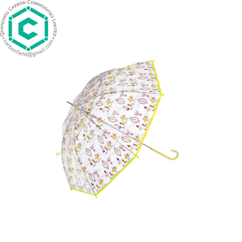 Promotional Logo Printed Rain Umbrella Transparent