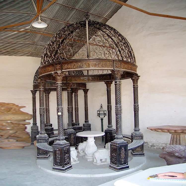 Античный разноцветный мраморный столбик, купол для крыши, сада