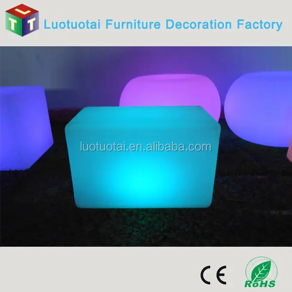 
55CM rechargeable Li-battery operated remote control PE LED bar stools/LED nightclub glow furniture LTT-LC01 