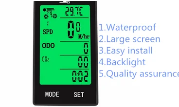
YS-508A high quality wired waterproof big screen lcd bike bicycle computer 