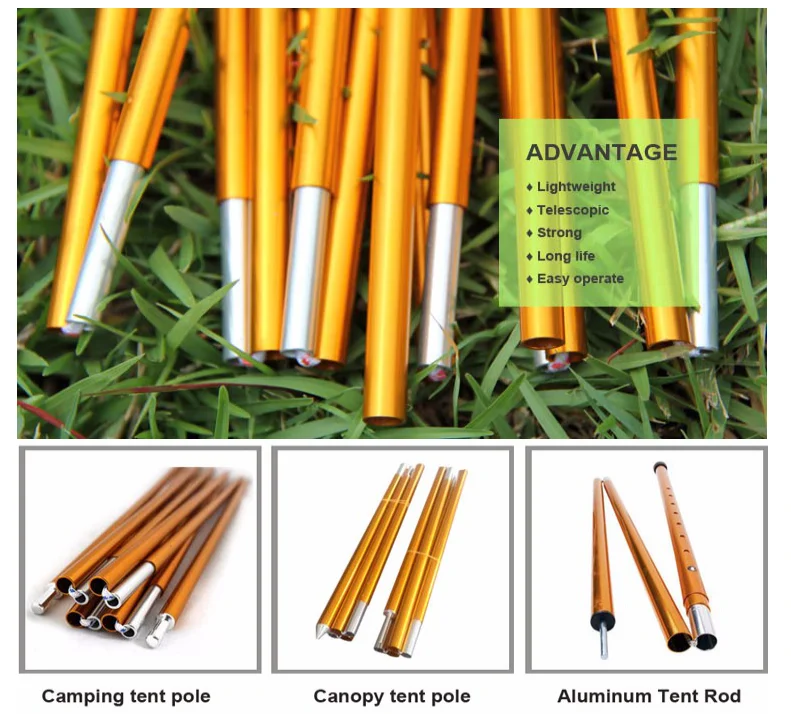 22 mm diameter Telescoping Aluminum camping telescopic tent pole