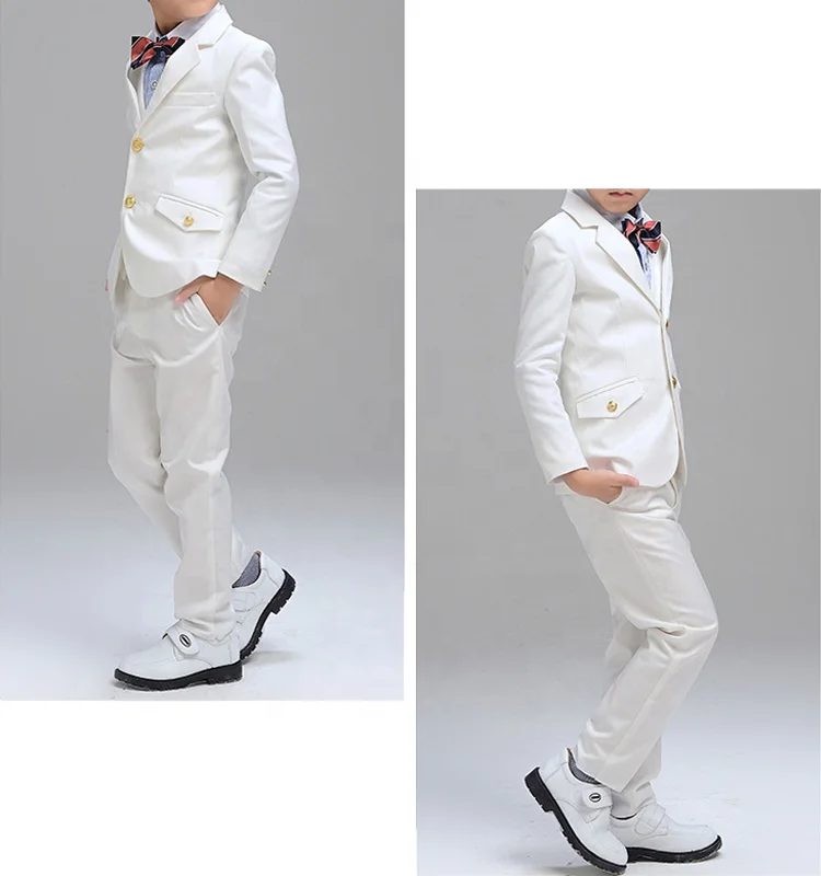 Новейший дизайн, детский белый костюм из 3 предметов, модное пальто для мальчиков, свадебное детское платье, костюм для мальчиков из Китая