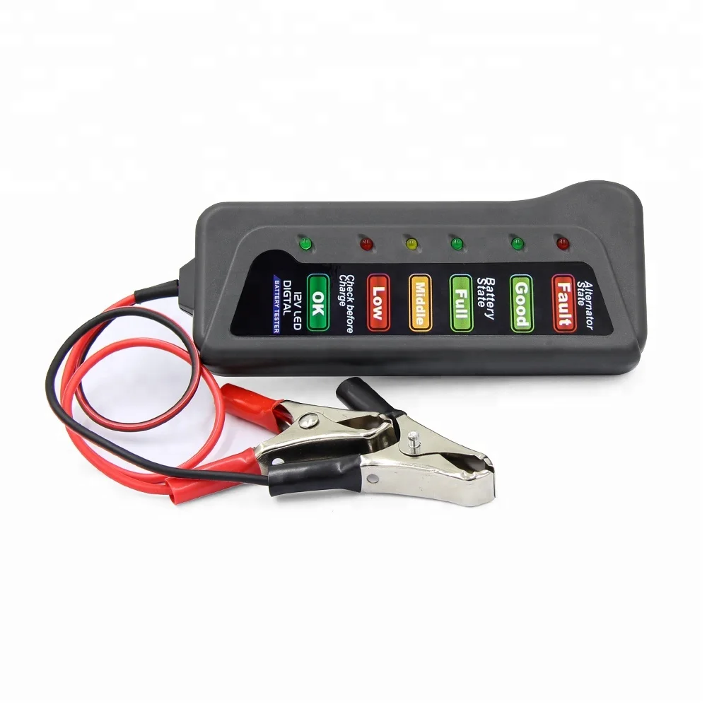 Best Selling Auto Battery Tester 12V Car Digital Battery Tester with Alternator 6 LED Light