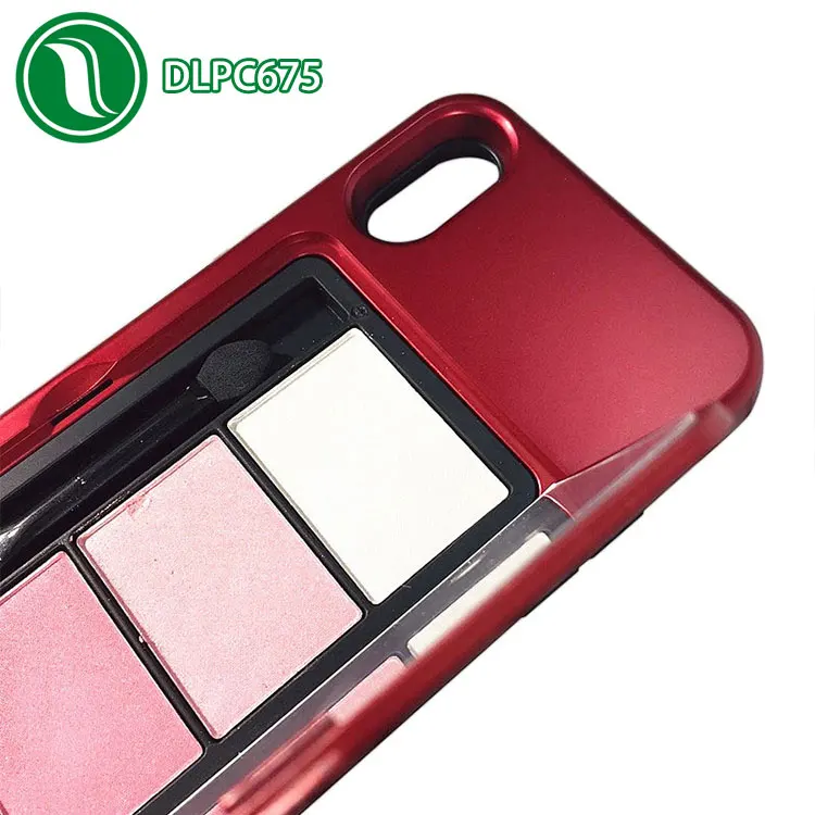 Factory Newest PC+ Silicone Creative Product Cosmetics Palette Phone Case with Makeup Mirror for iPhone X 6S 7 8plus