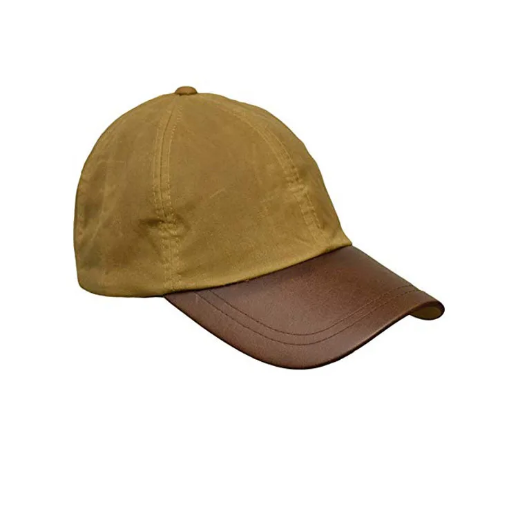 Mens Ladies Wax Baseball Cap Waxed 100% Cotton Leather Bill Custom Promotional Hat