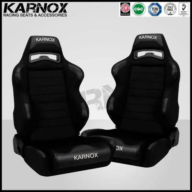 черная кожа и ткань jdm стиль спортивные сиденья reclinable пара, дрейф автобус мест, авто кресло