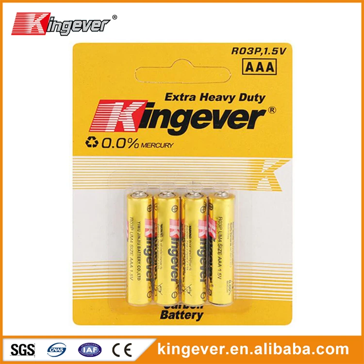 China manufacture Tianbao Brand r03p aaa 1.5v zinc carbon battery