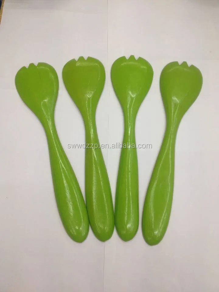 
Eco-friendly wholesale hot selling colored bamboo salad maker spoon for sale 