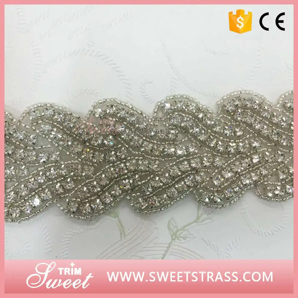 Factory wholesale pearl rhinestone embellishments for headbands
