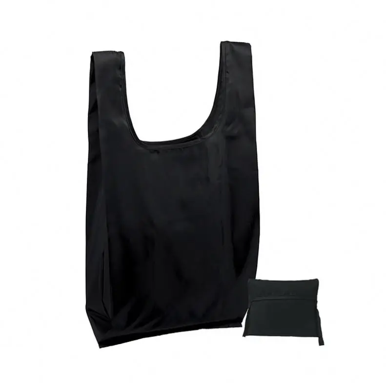 Custom 190t polyester foldable recycle promotional shopping cary pouch bag/Reusable printed nylon folding grocery tote bag