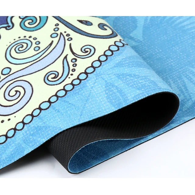 Factory Supplier eco friendly natural rubber yoga mat custom print customized printed high density mats with designs