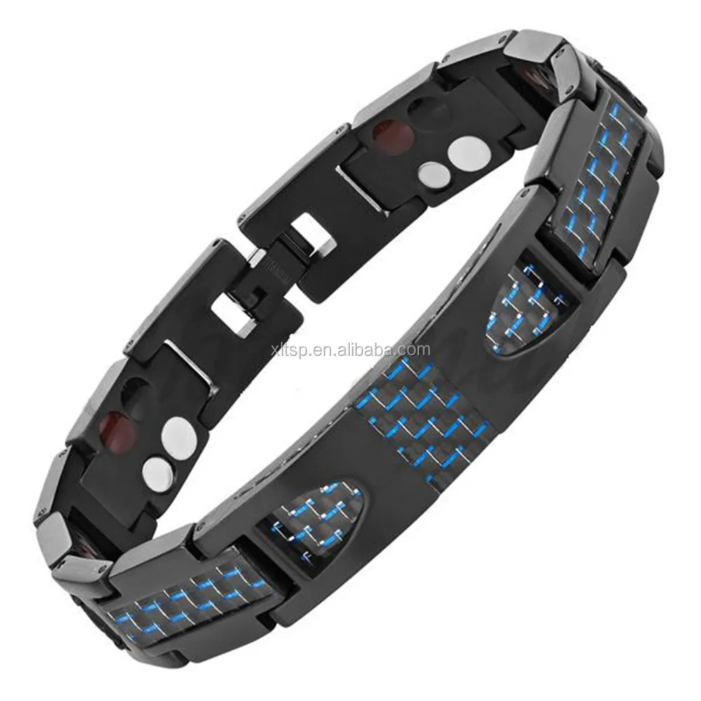 
2019 fashion mens carbon fiber bracelet bio magnetic energy bracelet 