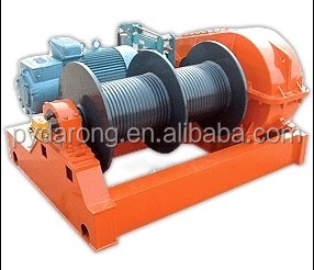 5T double drum pulling fishing boat slipway winch on dock