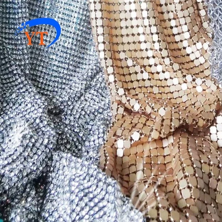 3mm 4mm 6mm 8mm Unique style gold color metal sequin fabric