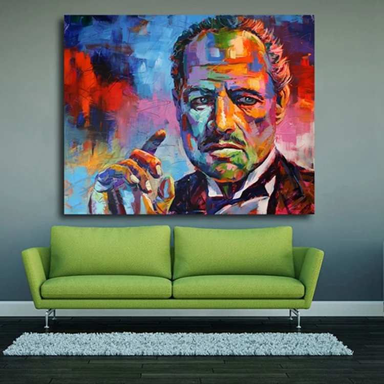 
Modern Newest Human Fave Oil Painting Knife Pop Art Canvas Abstract Portrait Wall Canvas 