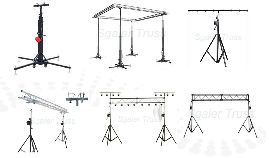 Aluminum lighting crank stand truss,hand crank lift,crank stand for event lighting truss