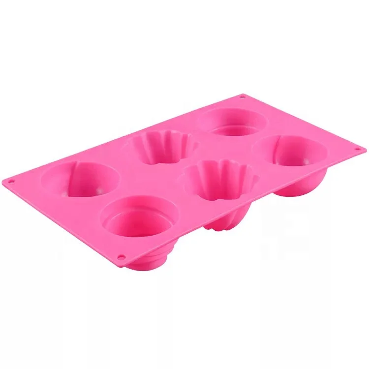 BPA free  Non Stick Silicone Cupcake 6 Round Holes Shape Mold for Baking
