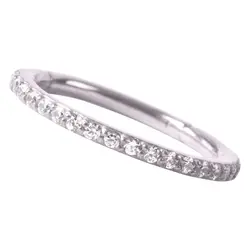 ASTM F136 титановое ювелирное изделие для тела, распашное сегментное кольцо с набором зубцов CZ