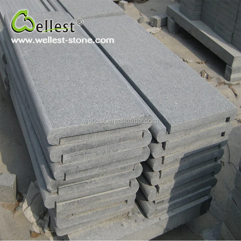 
flamed G654 sesame black granite swimming pool border tile with round edge Arc coping tile 