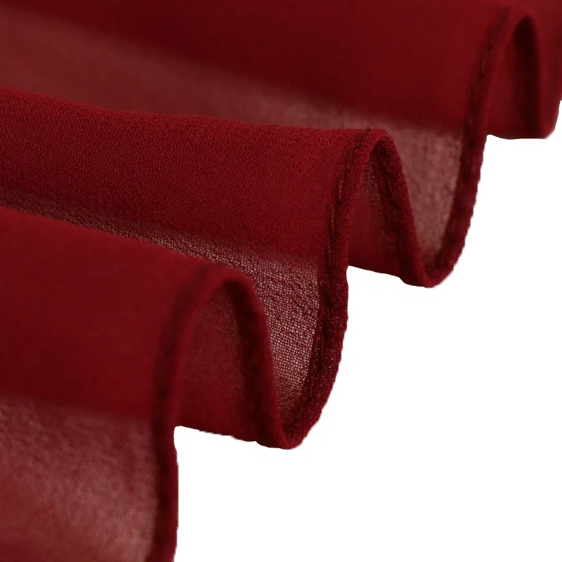 Hot Sale Muslim Ethnic Women Pearl Lace Chiffon Monochrome Bandana Scarf Hijab Shawl