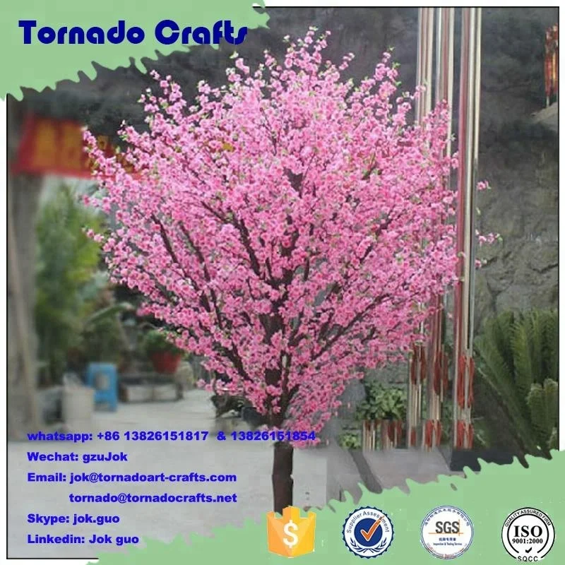 High quality artificial cherry blossom tree natural wood trunk tree for wedding decoration