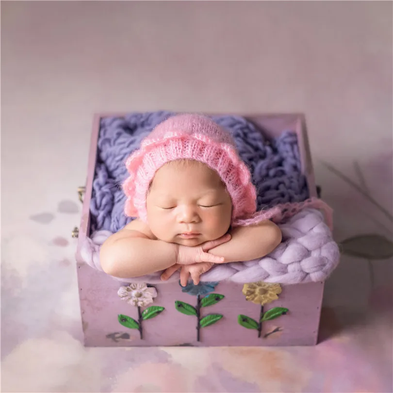 Vintage Newborn Wooden Props  Baby Basket  Bucket photography Shoot Natural Wooden Bowel Photo Props For Photographers