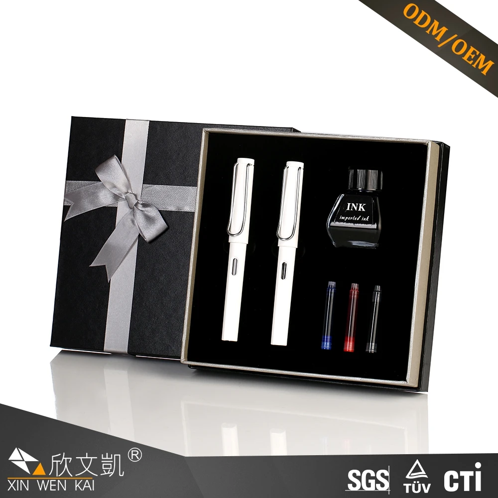 Office stationery business gift fountain set with 200 pens set deli ink pen set fountain pen with luxury box