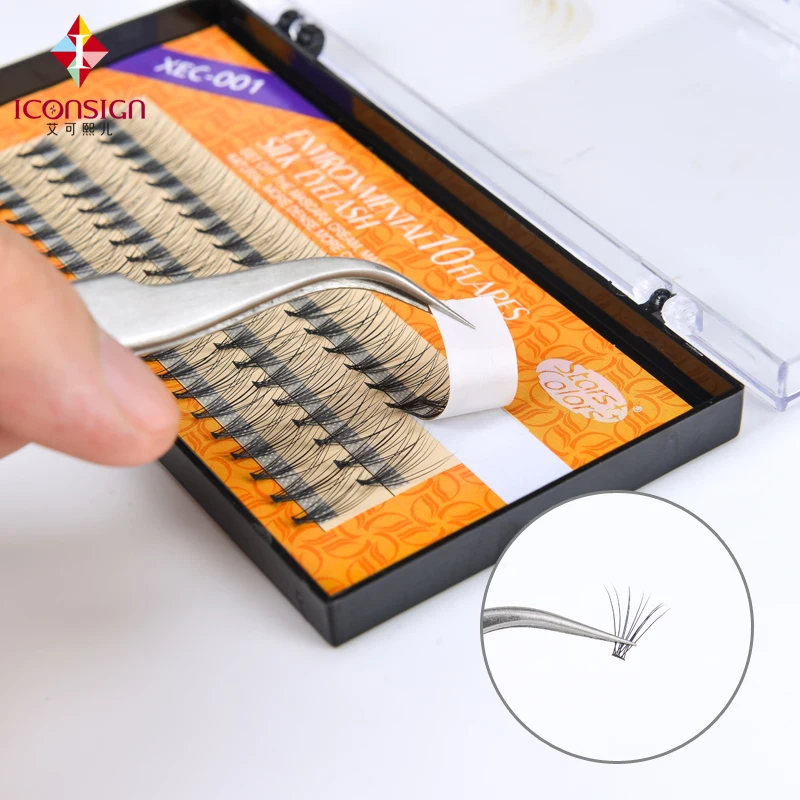 3 rows Pre made 10D VOLUME 6d eyelash extension 10d C curl Graft False Eyelashes