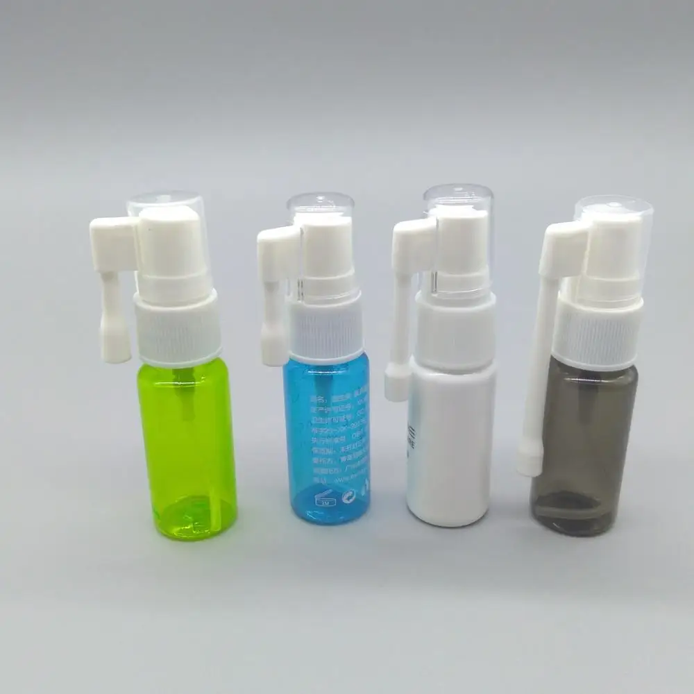 
15ml Medicinal Sterilized Plastic Nasal Spray Bottles With Long Nozzle And Rocker Pump 
