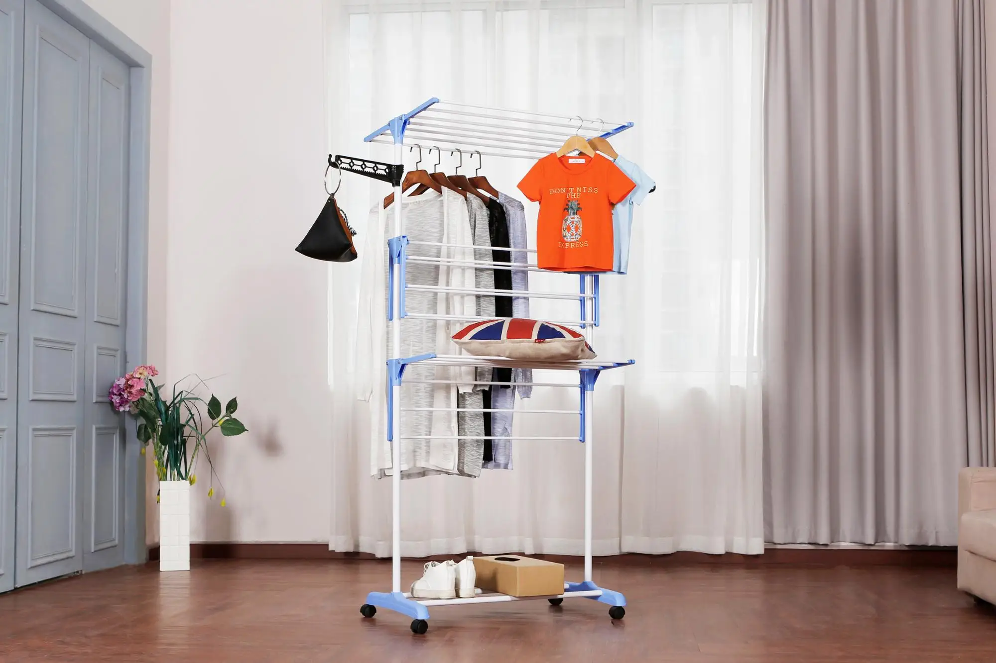 Стильный 3 слоя для Складывания одежды дриг Стойка вешалка для одежды стойки