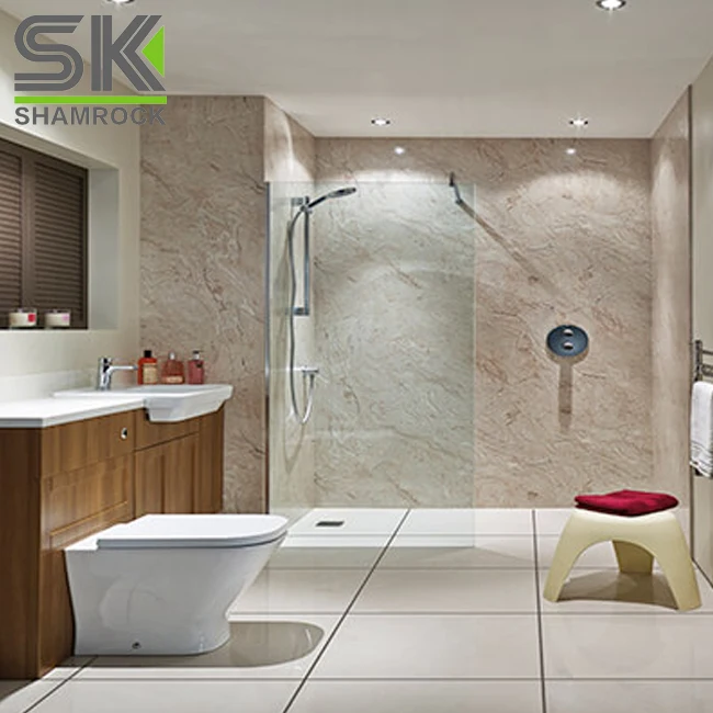 acrylic laminate Uv Coating Artificial Stone pvc marble sheet for bathroom