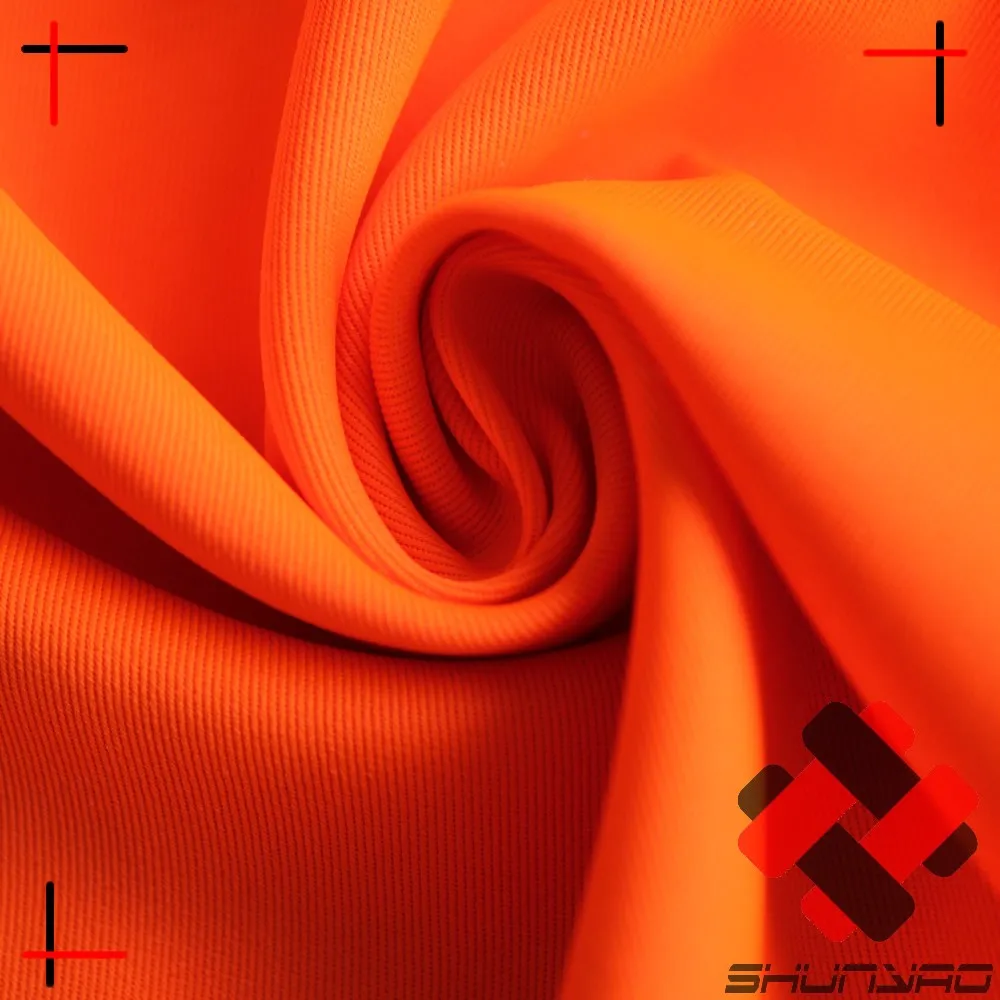 
orange reflective twill gabardine fabric for workwear 