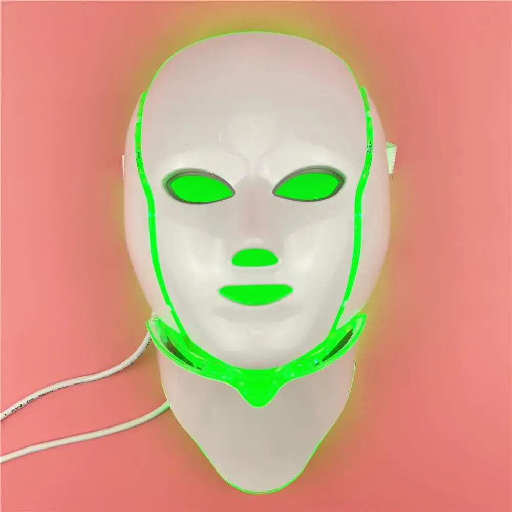 
7 Colors Neck Face Skin Rejuvenation Therapy Wrinkles LED Photon PDT Light Mask 