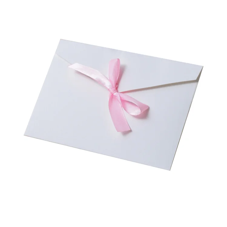 Beautiful Ribbon Custom Kraft Paper Wedding Envelopes Gift Paper Envelope