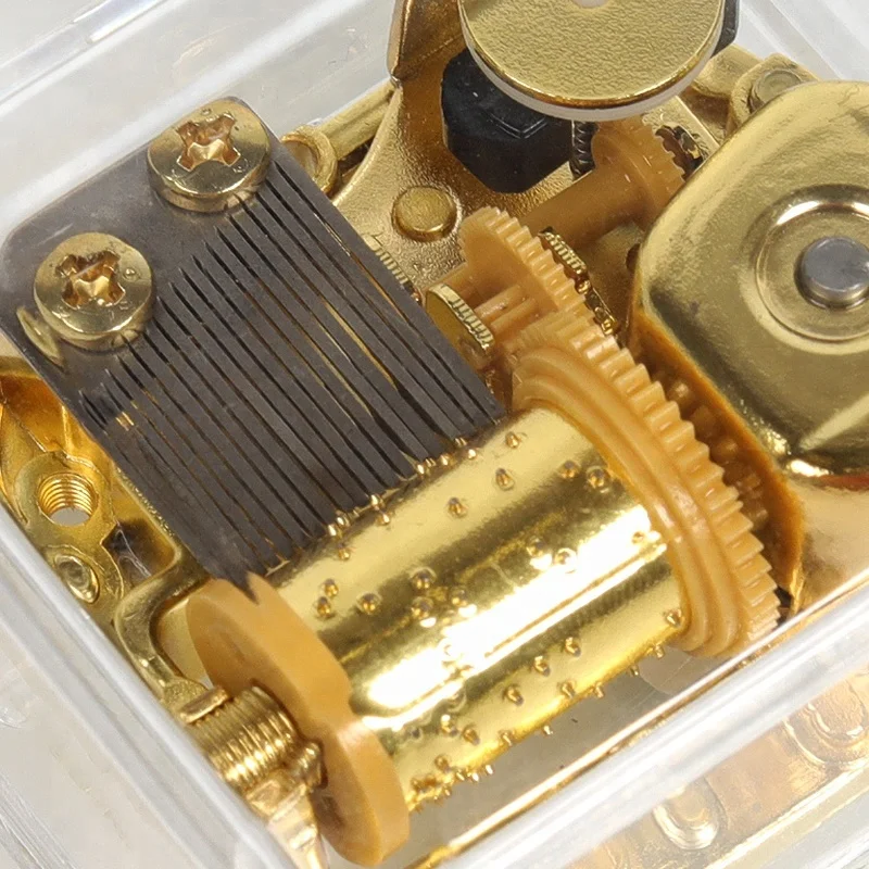 Rectangle Lucency Acrylic SANKYO Movement  Music Box