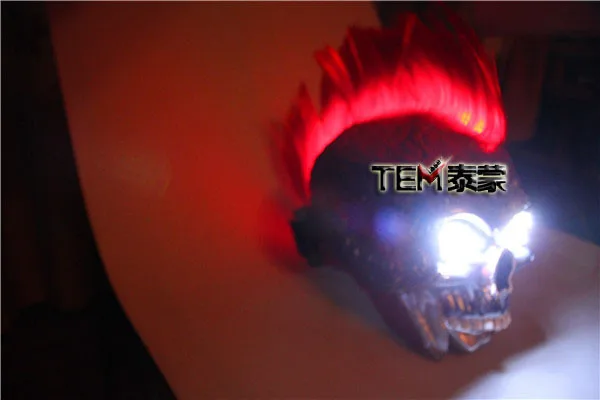 Ghost Rider led mask / Halloween mask /LED glasses for Show,Party Masks Red Hair White Eye Novelty Lighting