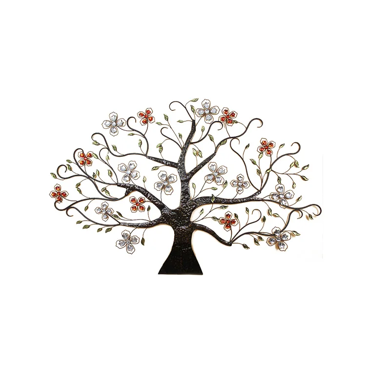 Outdoor large wrought iron wall art metal trees sculptures